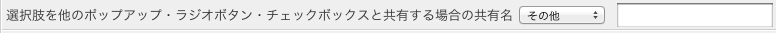 共有名を新たに定義して使い始めるときには「その他」を選んで表示される入力フィールドに新しい共有名を入力します。